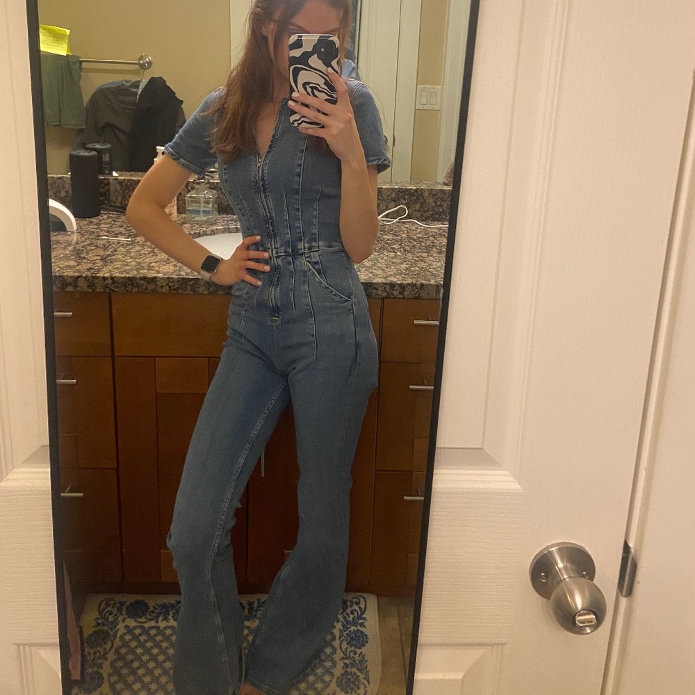 New free people denim jumpsuit.